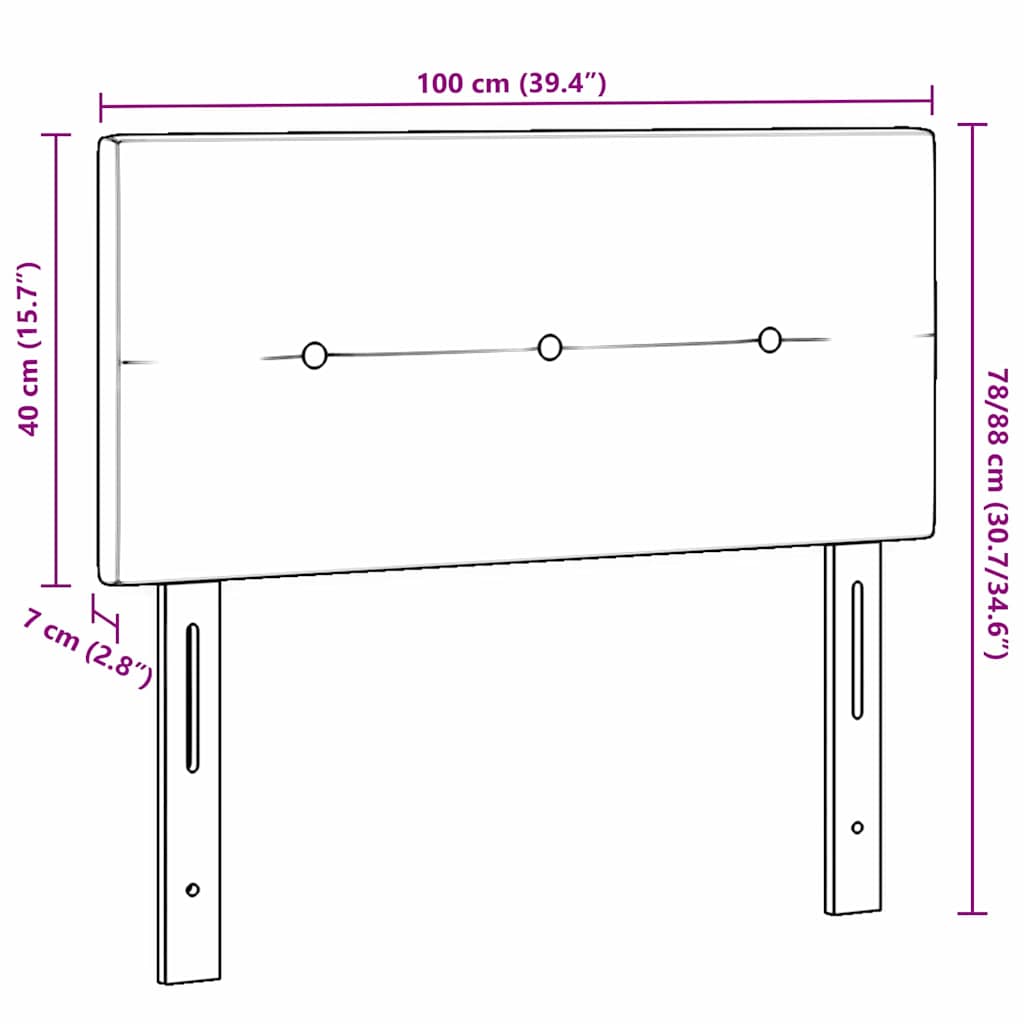 LED Headboard with LED Strip Lights Dark Grey 100 cm Fabric