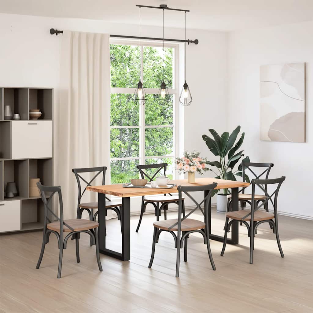 Dining Table Legs U-Shaped 2 pcs Black 60x(72-73) cm Steel