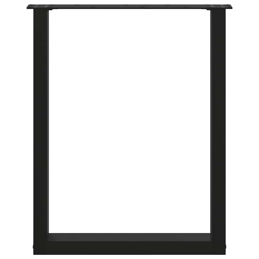 Dining Table Legs U-Shaped 2 pcs Black 60x(72-73) cm Steel