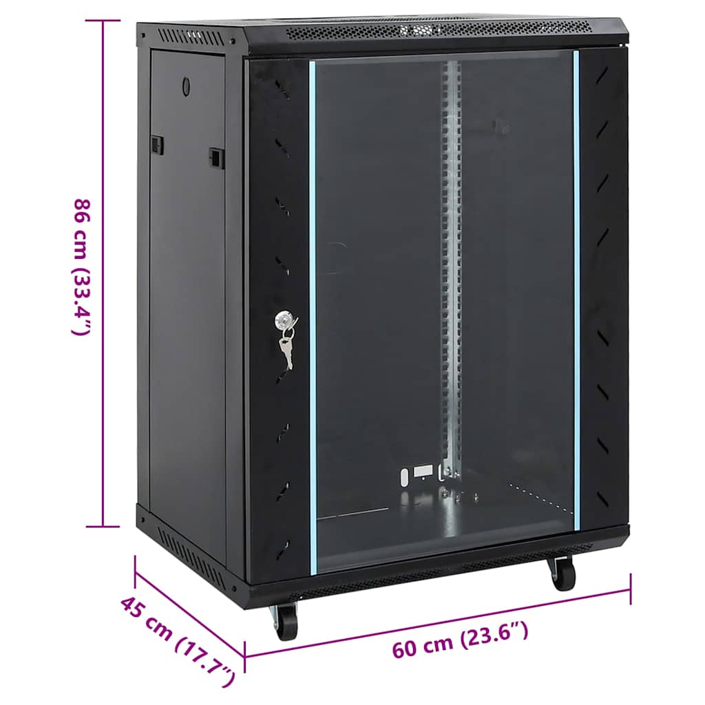 15U Network Cabinet 19" IP20 Black 60x45x86 cm