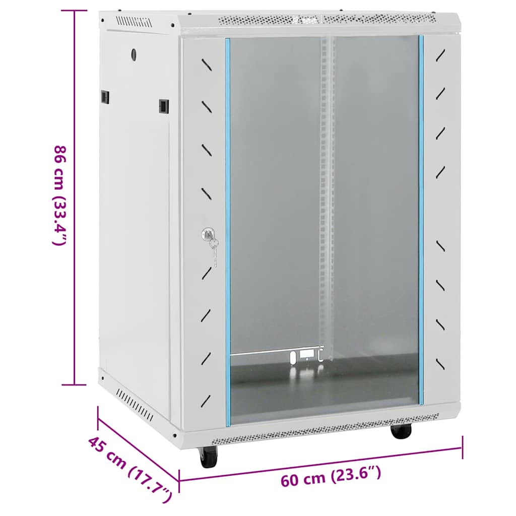 15U Network Cabinet 19" IP20 Grey 60x45x86 cm