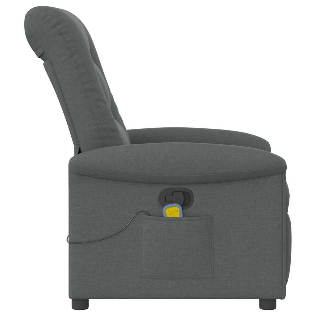 Massage Recliner Chair Dark Grey Fabric