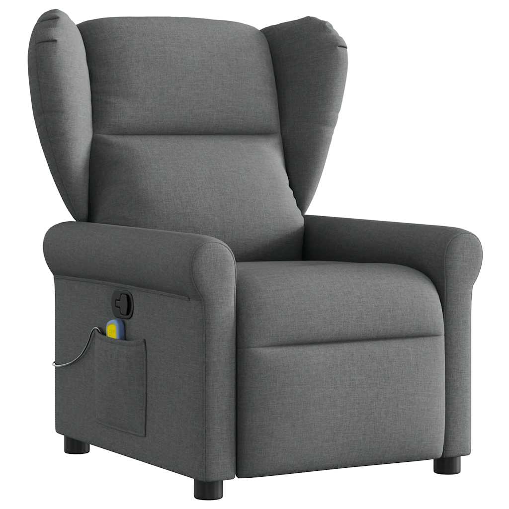 Massage Recliner Chair Dark Grey Fabric