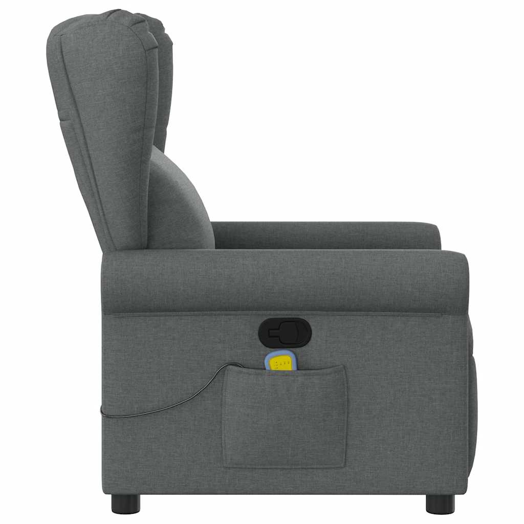 Massage Recliner Chair Dark Grey Fabric