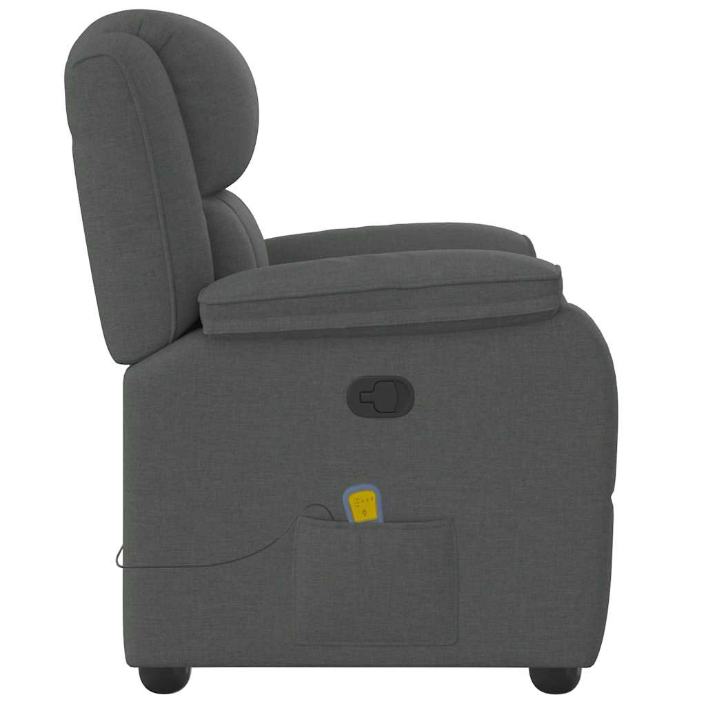 Massage Recliner Chair Dark Grey Fabric