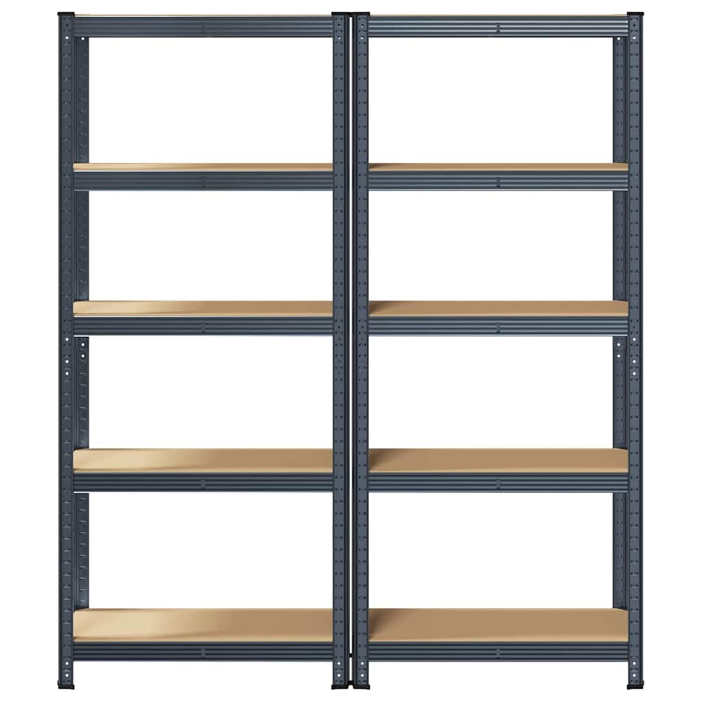5-Layer Storage Shelves 2 pcs Anthracite Steel&Engineered Wood