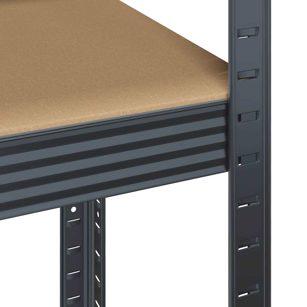 3 Piece 5-Layer Shelves Set Anthracite Steel&Engineered Wood