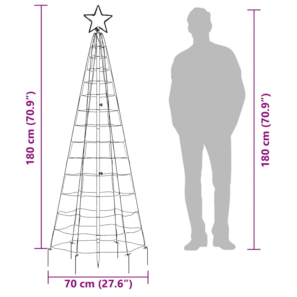 LED Christmas Tree with Spikes 220 LEDs Cold White 180 cm