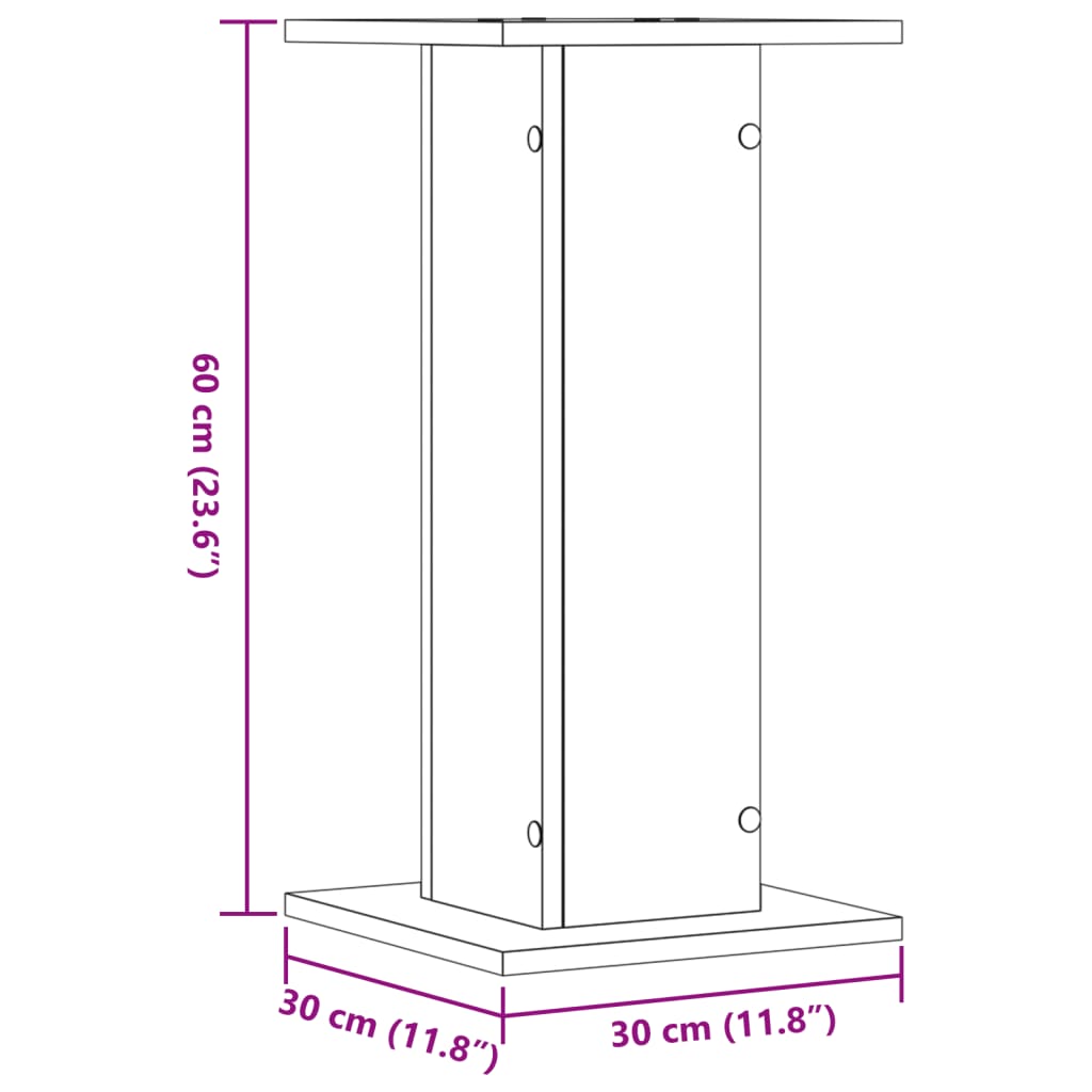 Plant Stands 2 pcs Artisian Oak 30x30x60 cm Engineered Wood