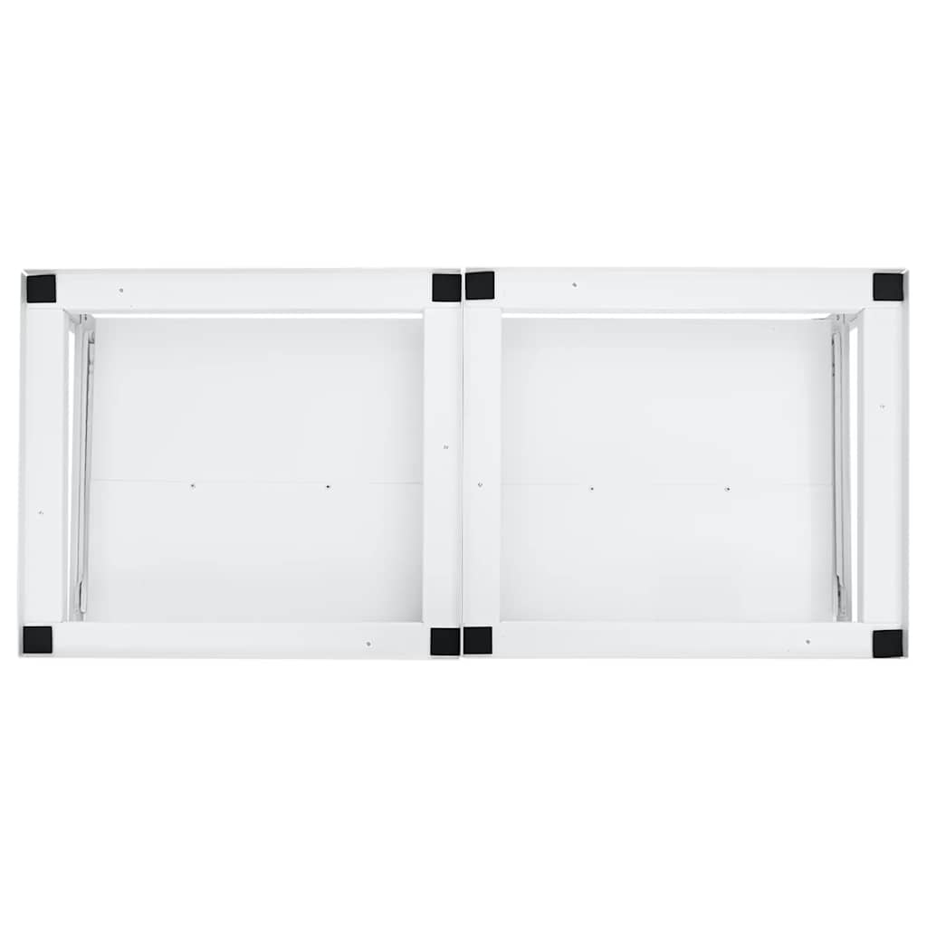 Double Washing Machine Pedestal with Pull-Out Shelves White