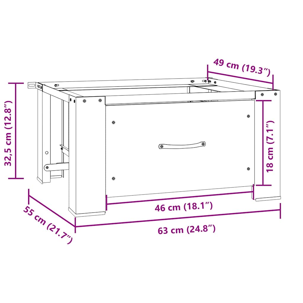 Washing Machine Pedestal with Drawer White
