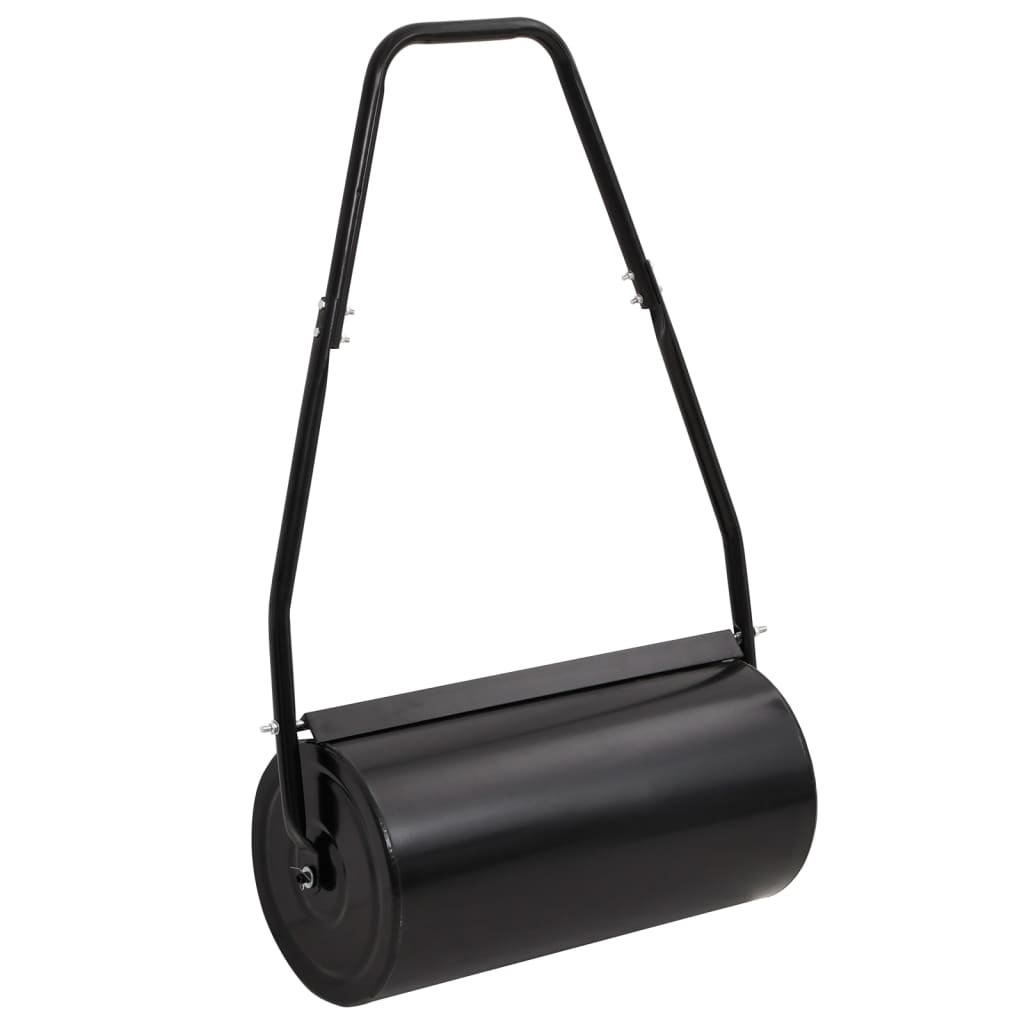 Garden Lawn Roller Pull with Aerator Clamps Black 42 L Iron and Steel
