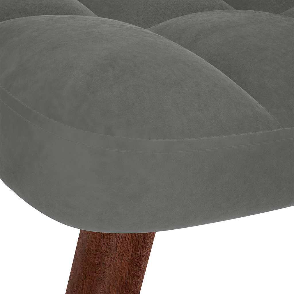 Relaxing Chair with Stool Dark Grey Velvet