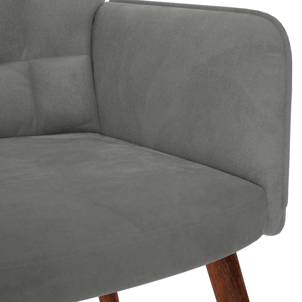 Relaxing Chair with Stool Dark Grey Velvet