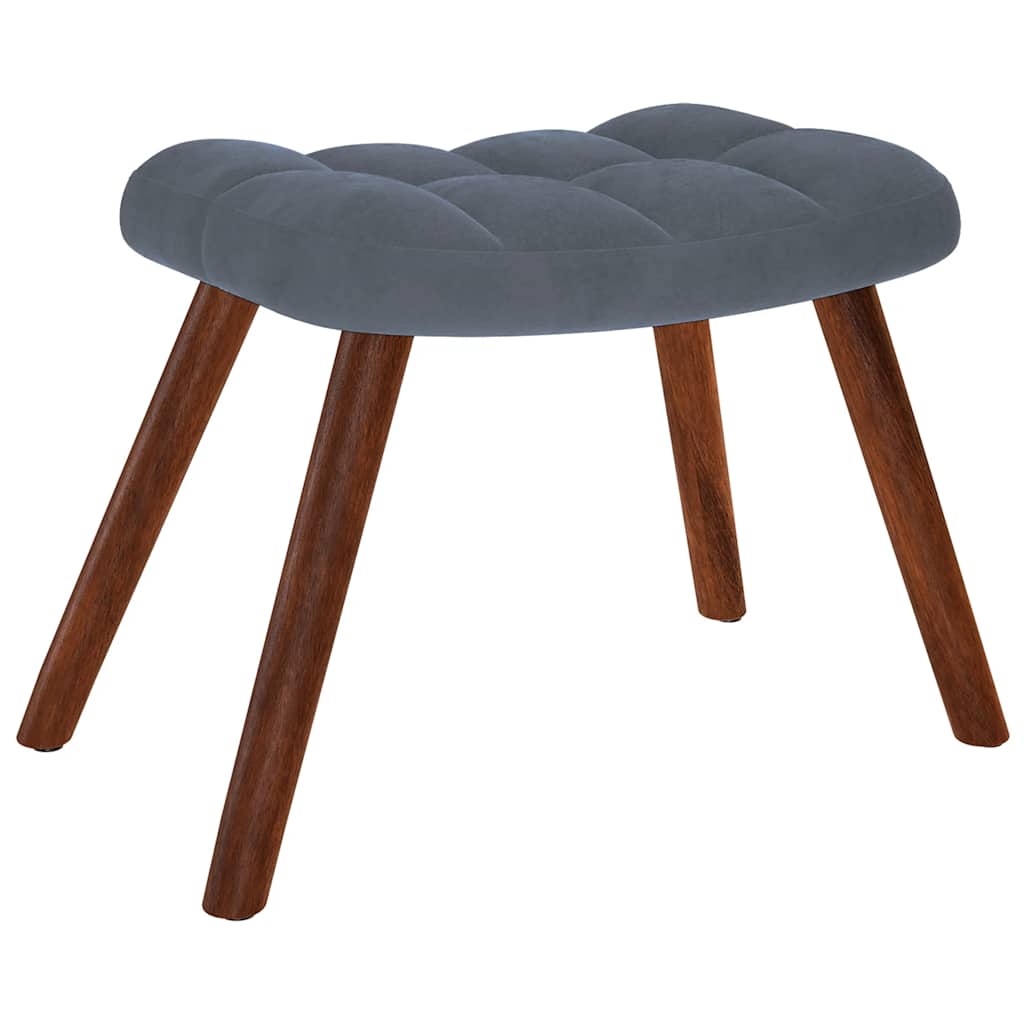 Rocking Chair with Stool Dark Grey Velvet