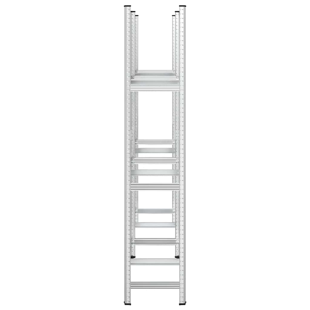 3-Layer Tyre Shelves 2 pcs Silver 110x40x200 cm Steel