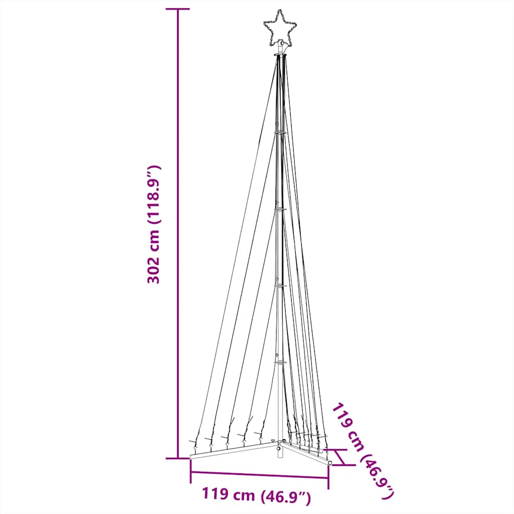 LED Christmas Tree 495 LEDs Cold White 302 cm
