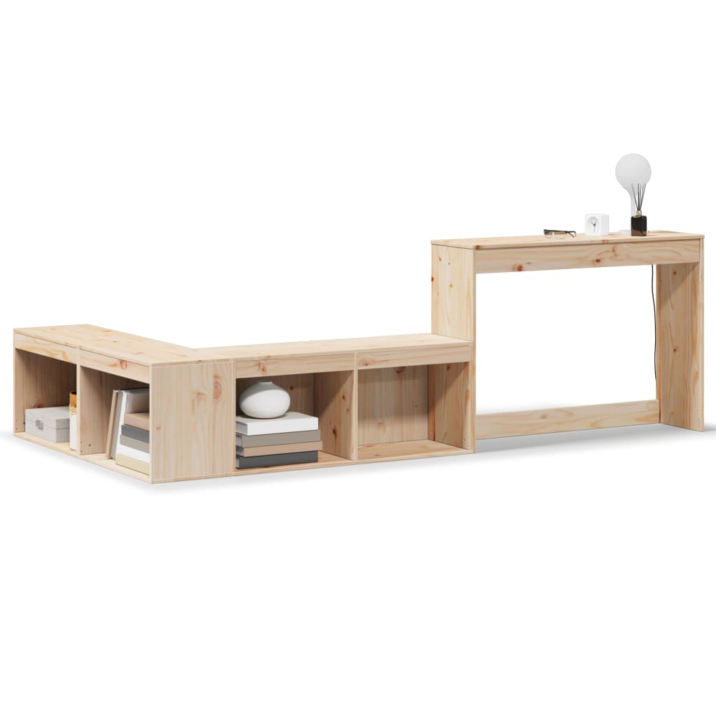 Bedside Cabinet with Desk 232x122x75 cm Solid Wood Pine