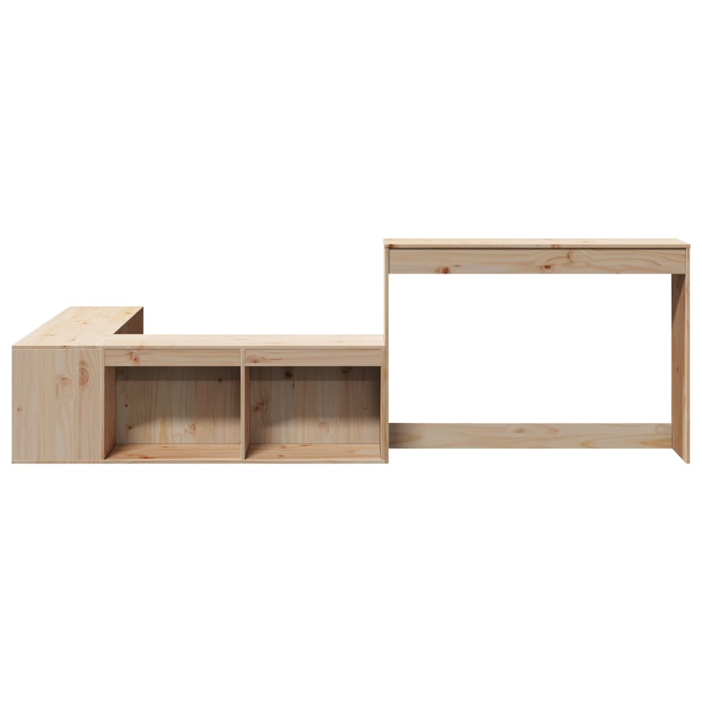 Bedside Cabinet with Desk 232x122x75 cm Solid Wood Pine