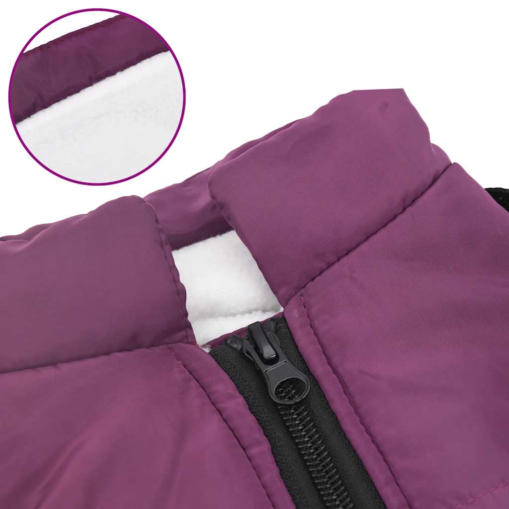 Dog Coat with Harness Waterproof Reflective Purple M