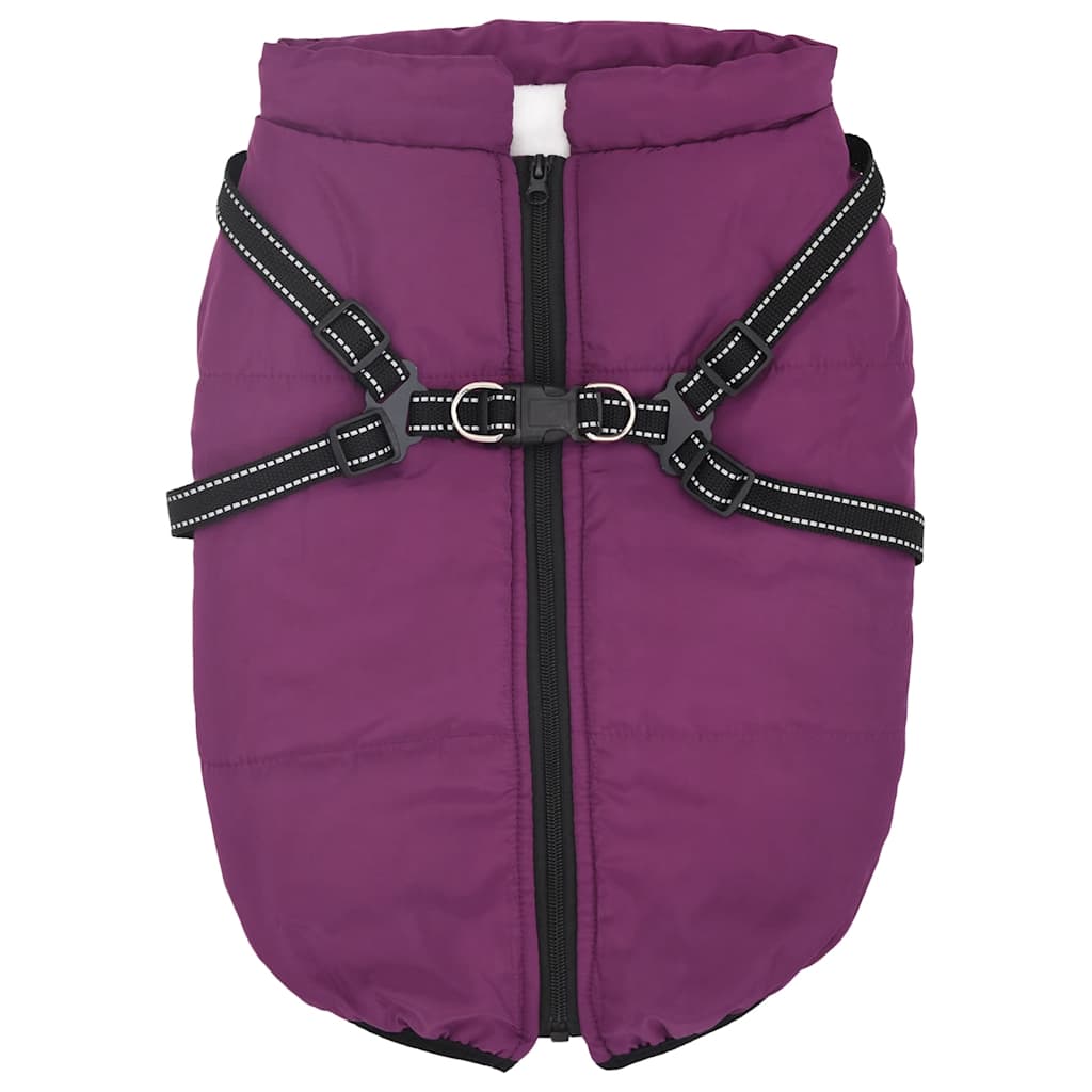 Dog Coat with Harness Waterproof Reflective Purple 3XL