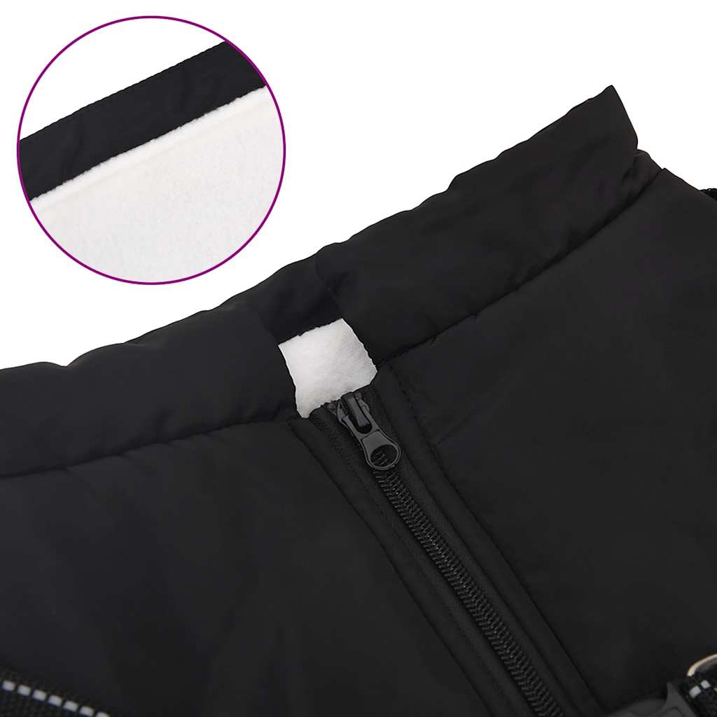 Dog Coat with Harness Waterproof Reflective Black 3XL