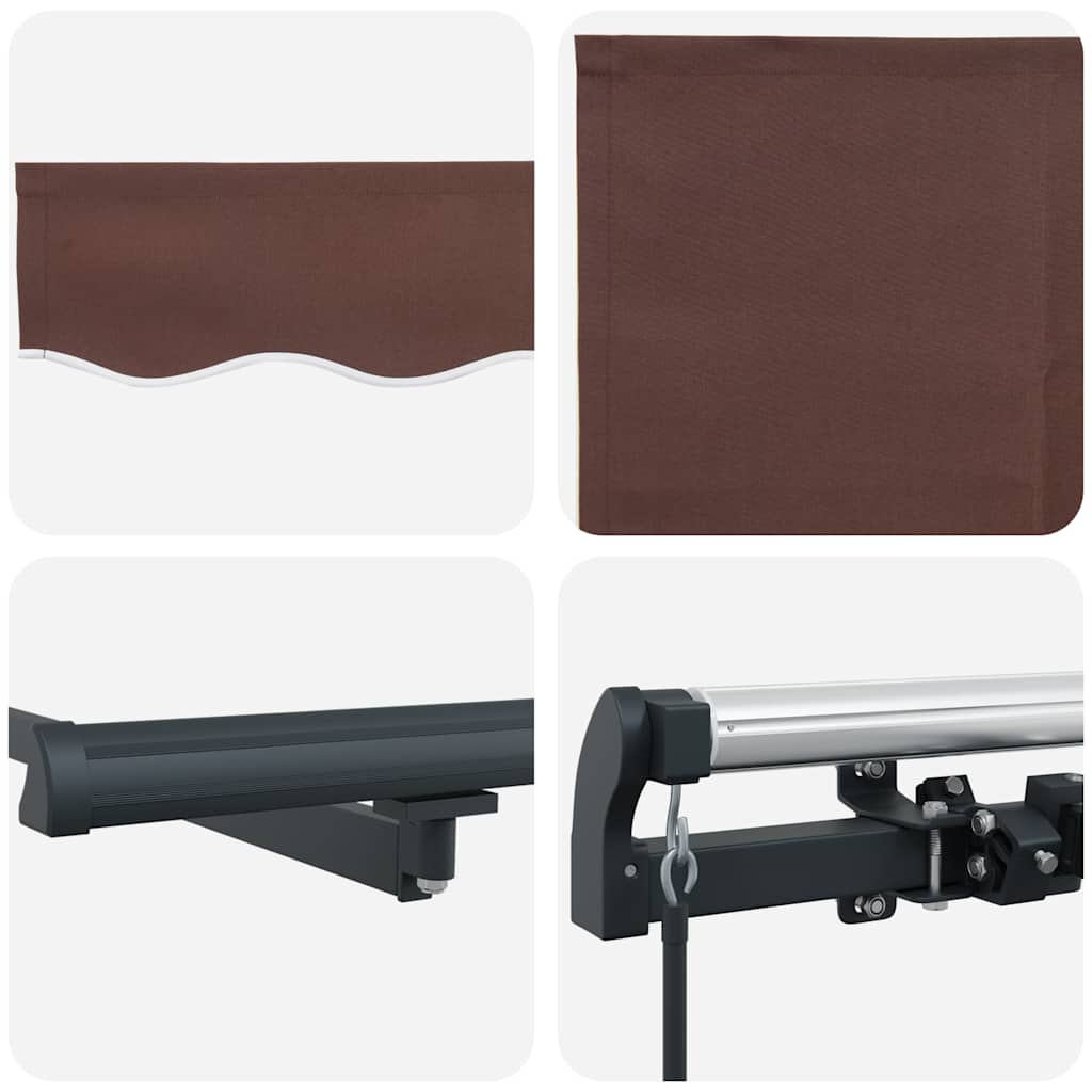 Manual Retractable Awning Brown 400x300 cm
