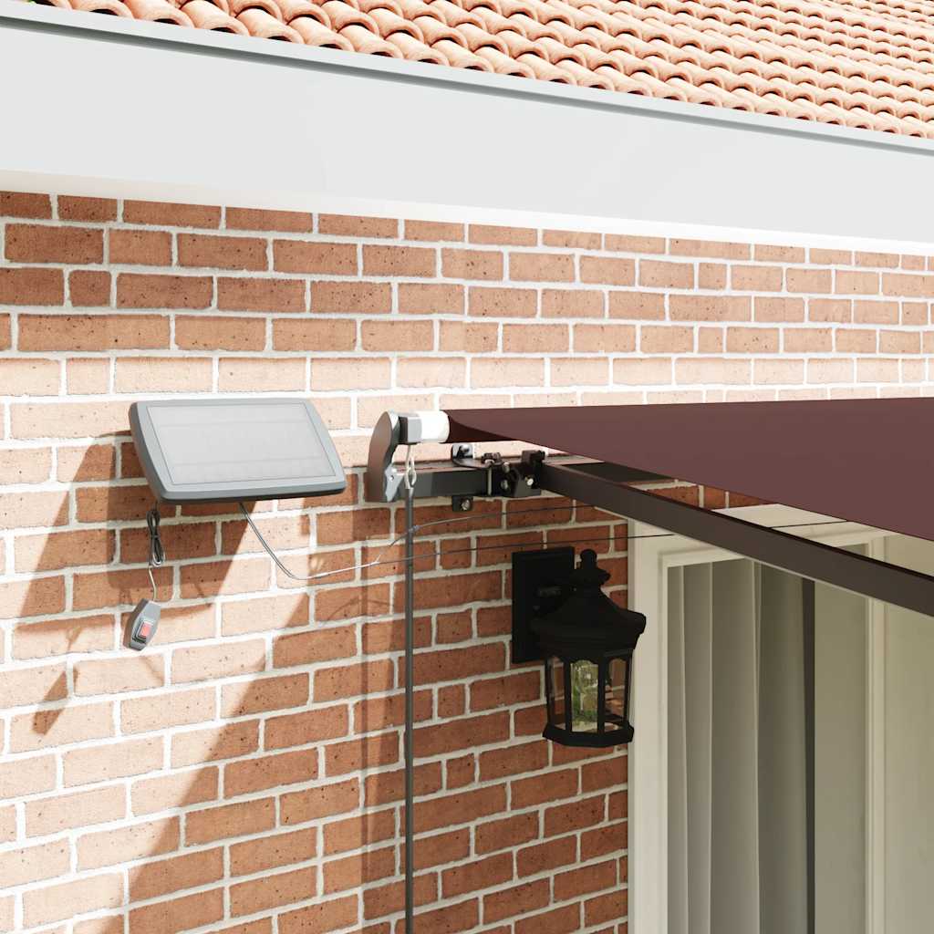 Manual Retractable Awning with LEDs Brown 400x300 cm