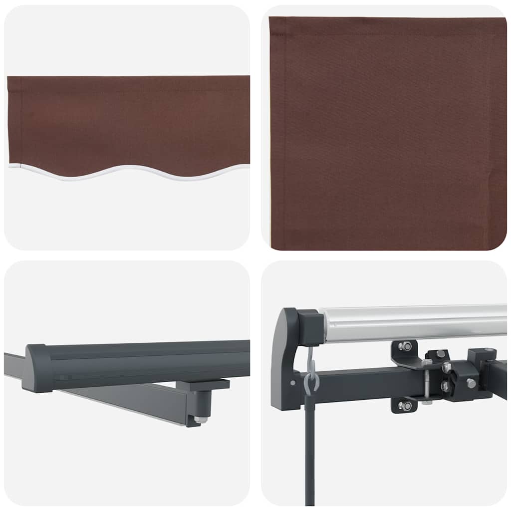Manual Retractable Awning with LEDs Brown 400x300 cm