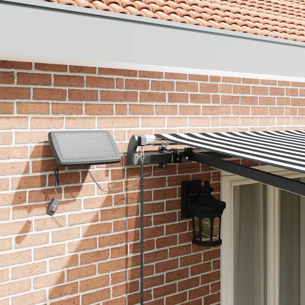 Manual Retractable Awning with LEDs Anthracite&White 500x300 cm