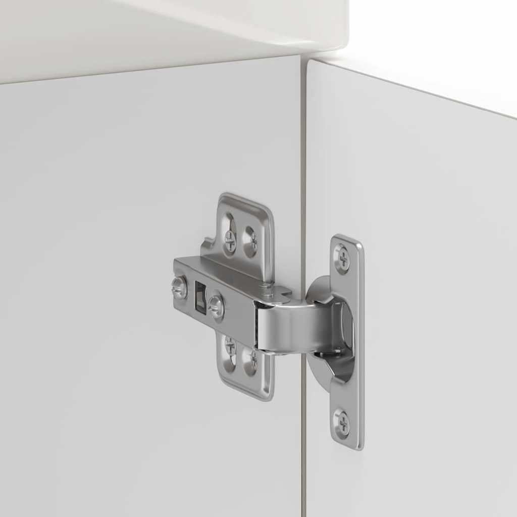 Kitchen Base Cabinet "Kalmar" High Gloss White Engineered Wood