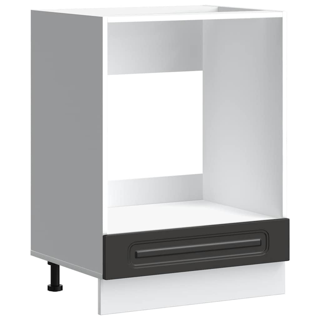 Oven Cabinet "Kalmar" Black Engineered Wood