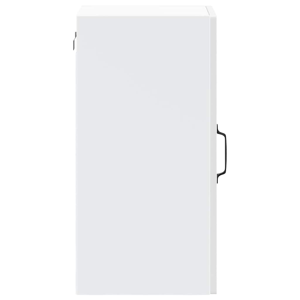 Kitchen Wall Cabinet with Glass Door "Kalmar" High Gloss White Engineered Wood