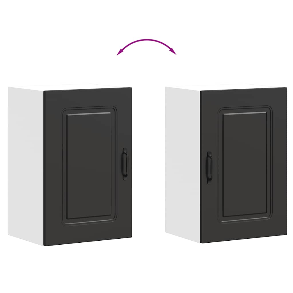 Kitchen Wall Cabinet "Kalmar" Black Engineered Wood