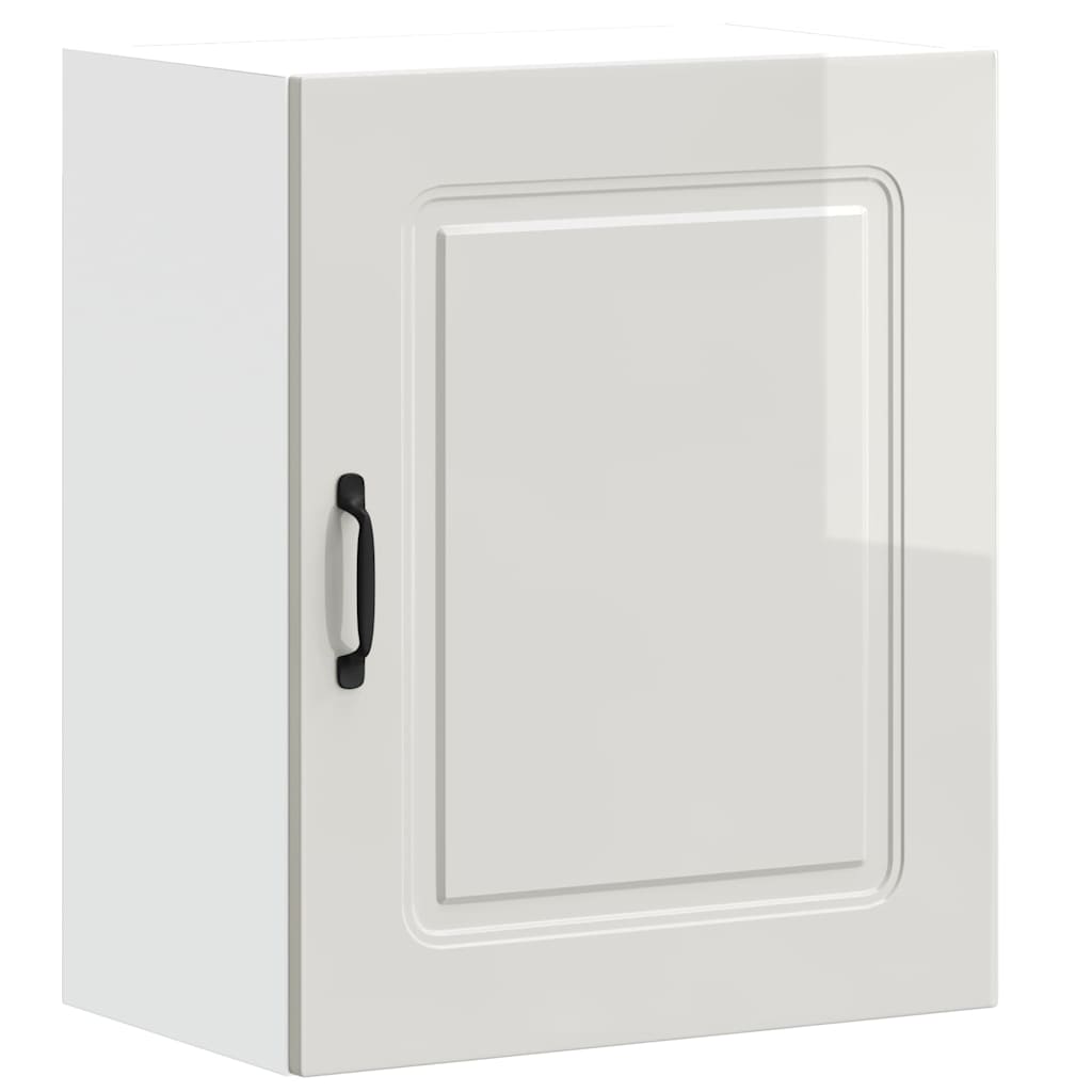 Kitchen Wall Cabinet "Kalmar" High Gloss White Engineered Wood