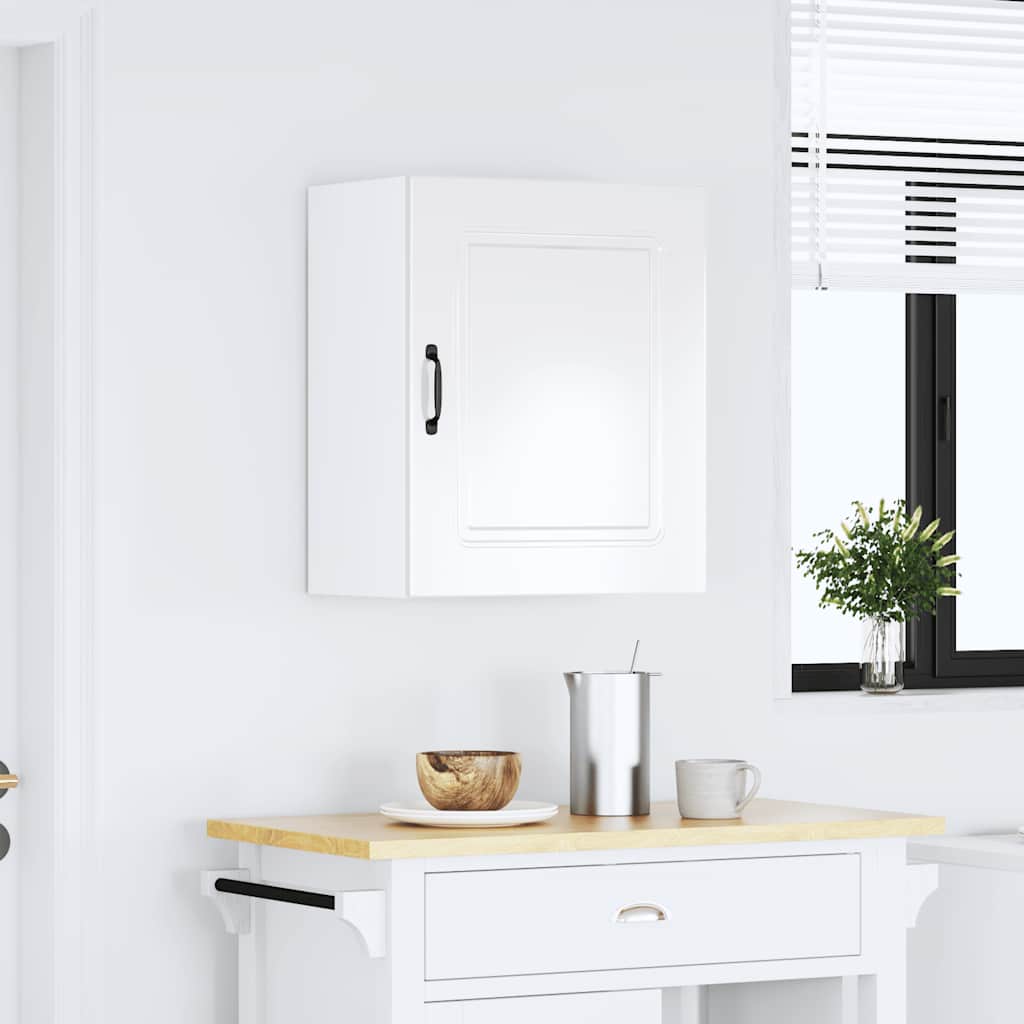 Kitchen Wall Cabinet "Kalmar" High Gloss White Engineered Wood