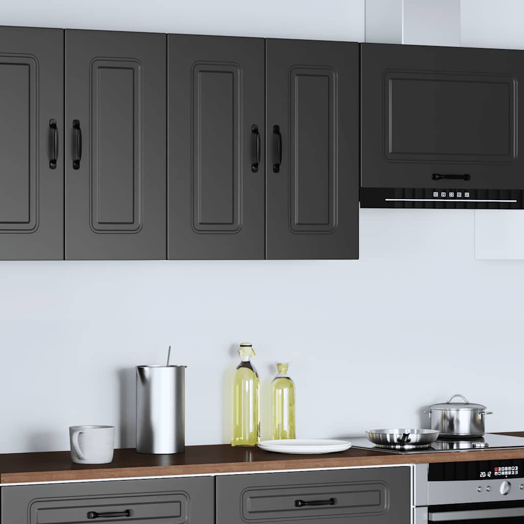 Kitchen Wall Cabinet "Kalmar" Black Engineered Wood