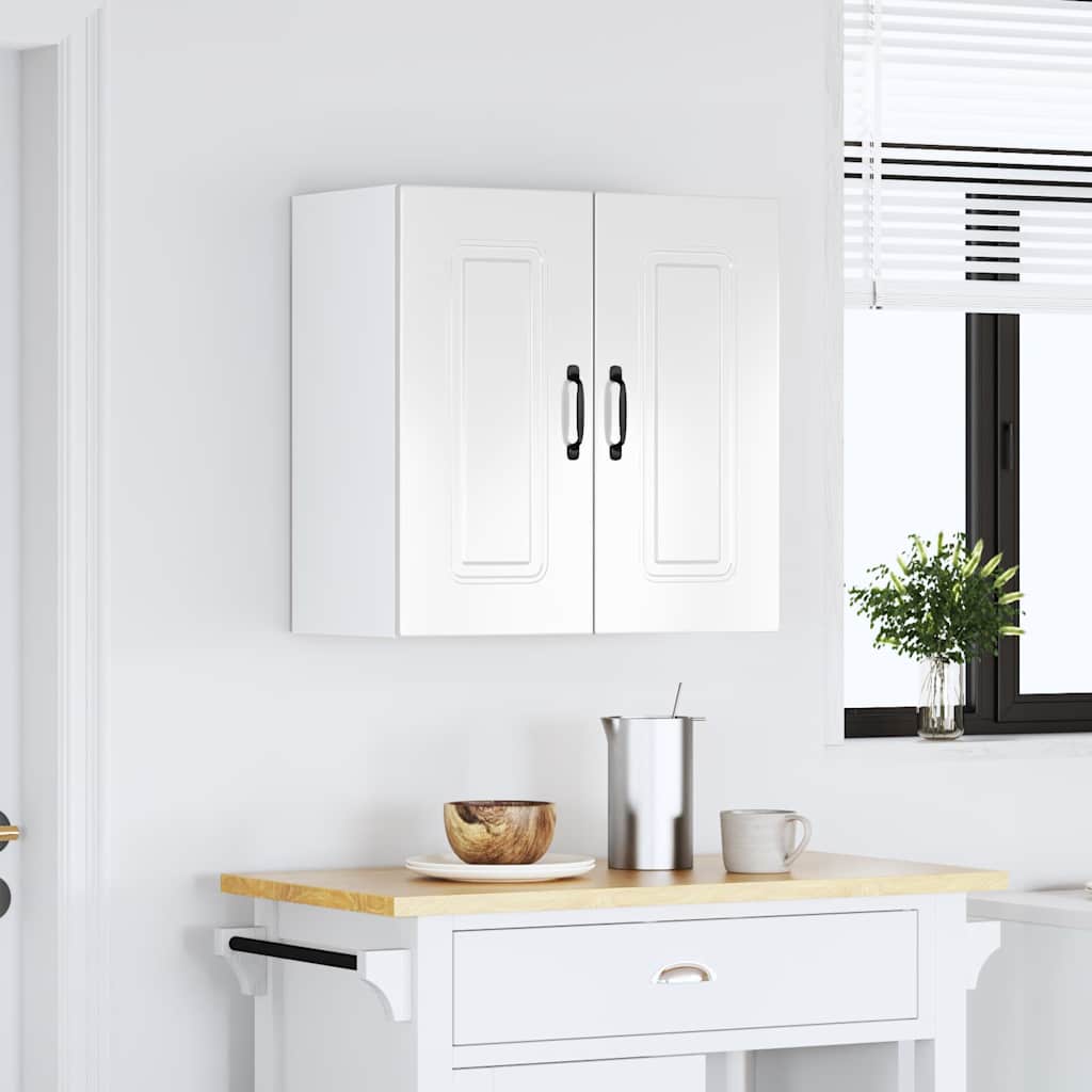 Kitchen Wall Cabinet "Kalmar" High Gloss White Engineered Wood