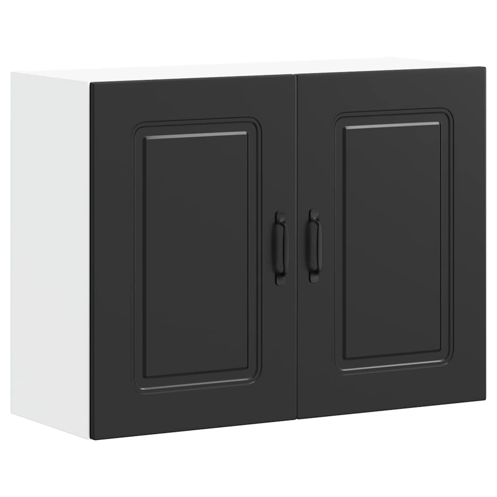 Kitchen Wall Cabinet "Kalmar" Black Engineered Wood