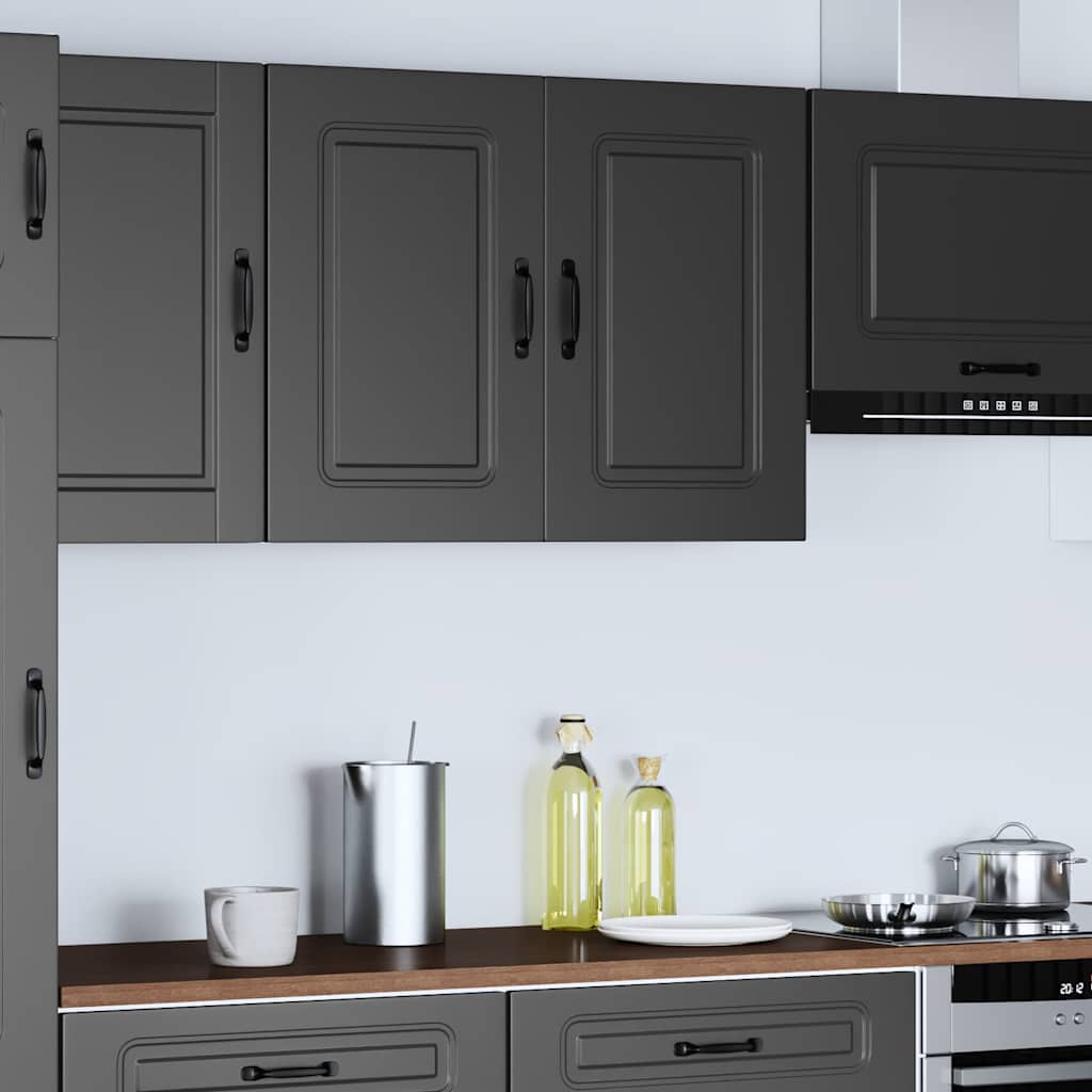 Kitchen Wall Cabinet "Kalmar" Black Engineered Wood