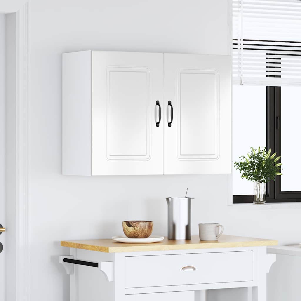 Kitchen Wall Cabinet "Kalmar" High Gloss White Engineered Wood