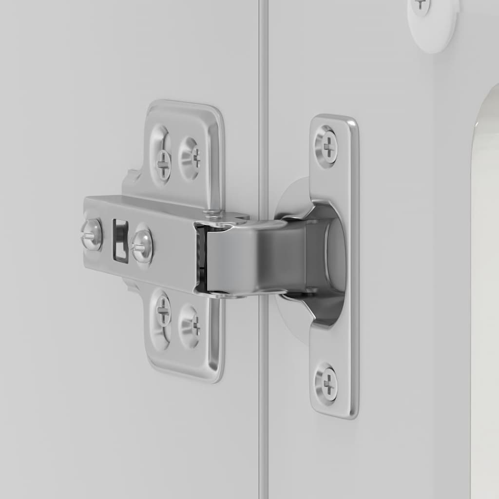 Kitchen Wall Cabinet with Glass Door "Kalmar" High Gloss White Engineered Wood