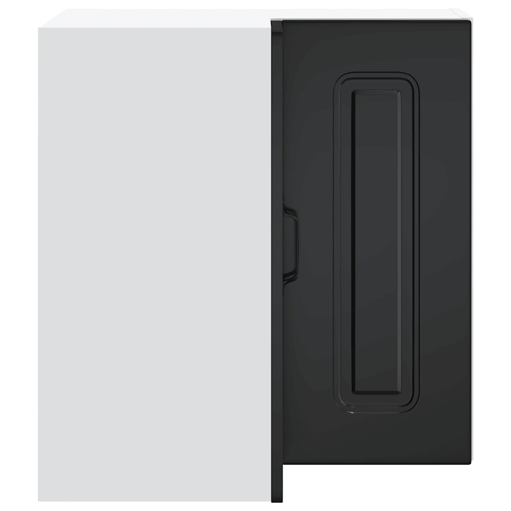Kitchen Wall Corner Cabinet "Kalmar" Black Engineered Wood