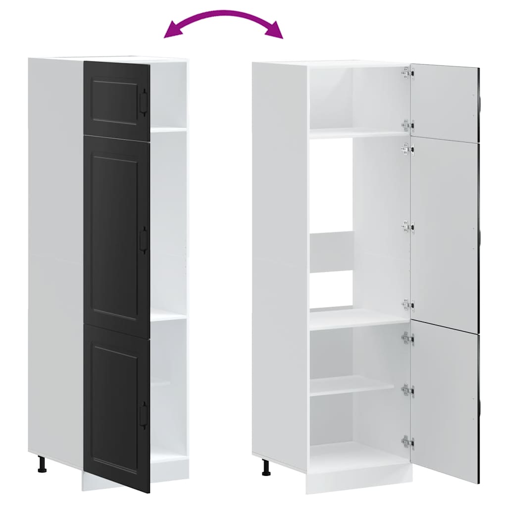 Kitchen Cupboard "Kalmar" Black Engineered Wood