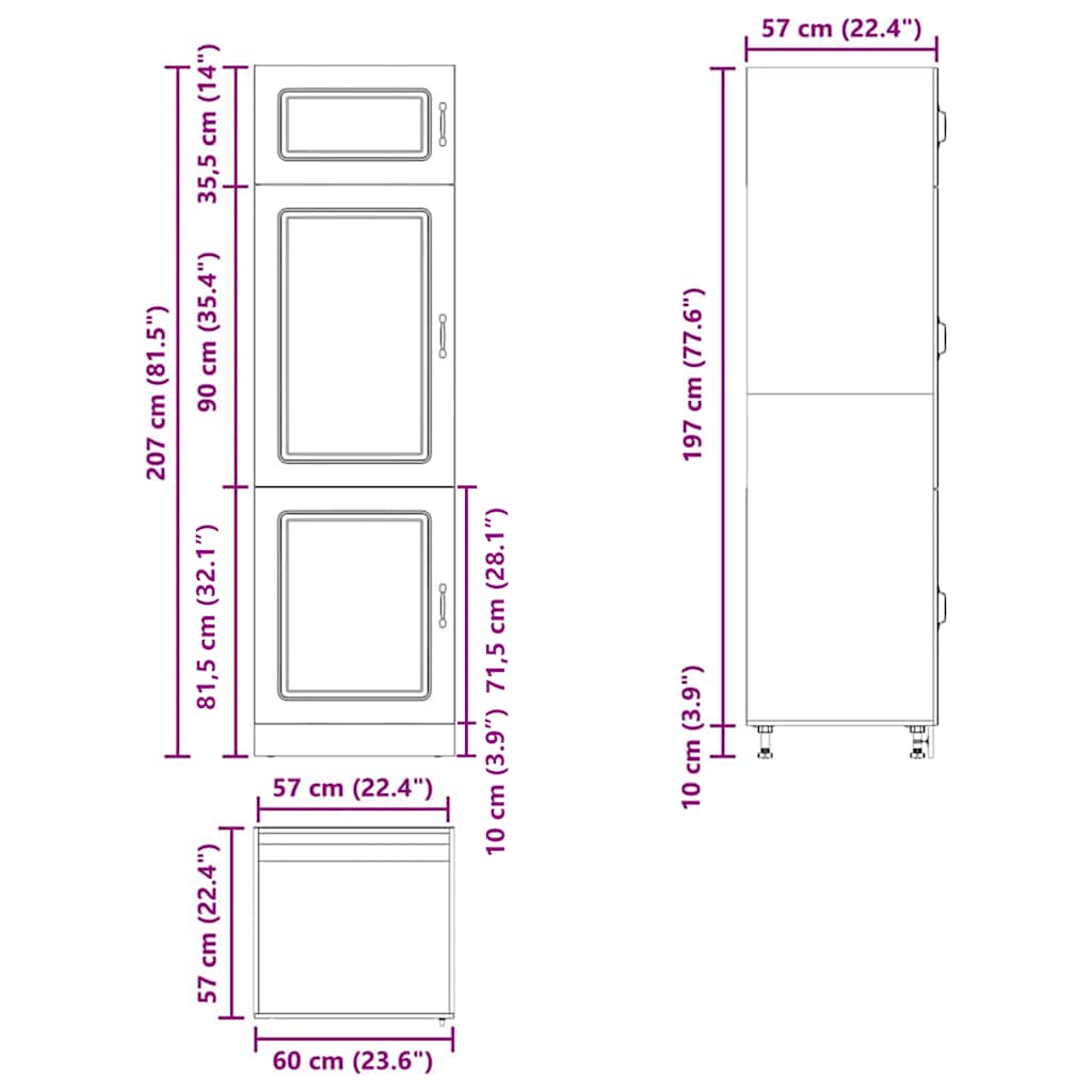 Kitchen Cupboard "Kalmar" High Gloss White Engineered Wood