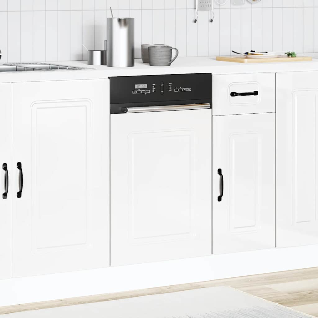 Dishwasher Panel "Kalmar" High Gloss White 45x1,5x67 cm Engineered Wood