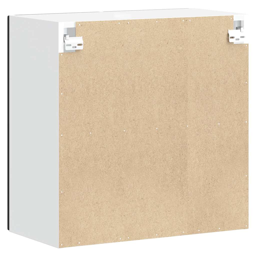 Kitchen Wall Cabinet with Glass Door "Kalmar" Black Engineered Wood