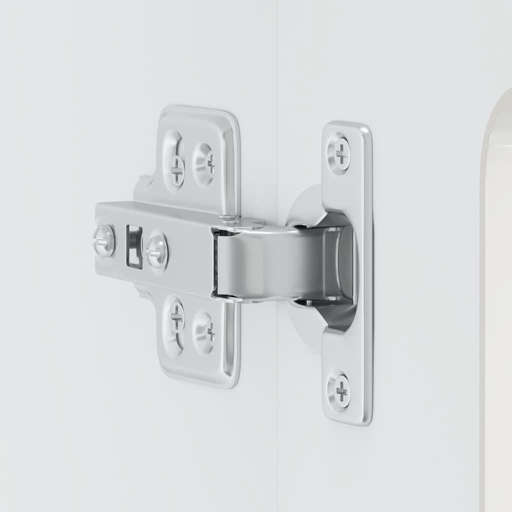 Kitchen Wall Cabinet with Glass Door "Kalmar" High Gloss White Engineered Wood