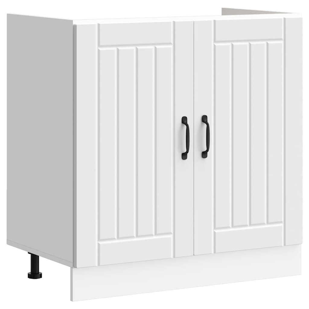 Sink Base Cabinet Lucca White Engineered Wood