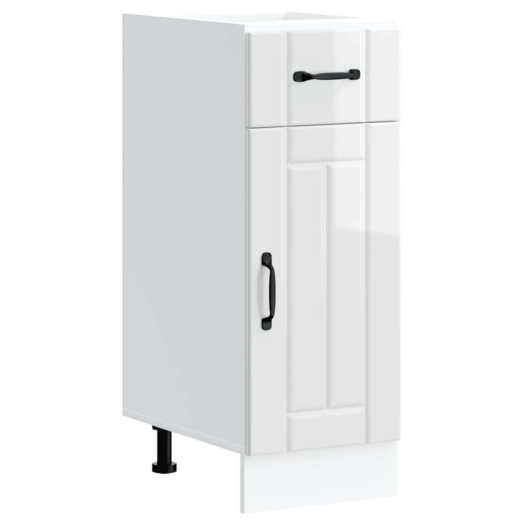 Kitchen Base Cabinet "Lucca" High Gloss White Engineered Wood